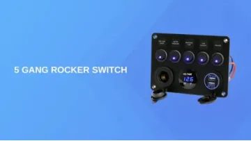 6 Gangs Car Boat Marine Blue LED on off Toggle Switch Panel 5 Gang Rocker Switch Panel1