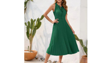 Custom Casual Midi Dress Short Sleeve Puff Sleeve Long Flowy a Line Dresses Women's Summer Natural Trade Assurance Simple Adults1