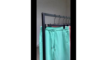 2021 autumn and winter solid color plus velvet bundle feet sweatpants high street fashion brand sports and leisure long pants1