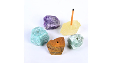 New Design Natural Crystal Crafts Handmade Raw Stone Base Incense Stick Holder for Healing1