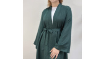 Satin Dubai Modest Muslim Open Abaya Middle East Elegant Traditional Cardigan Daily Dress Turkish Islamic Loose Robe with Belt1