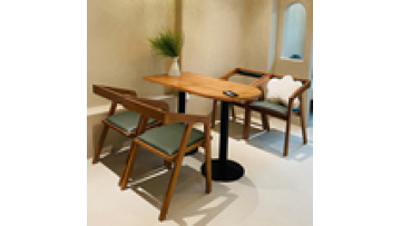 Free sample new fashion commercial modern furniture cafe metal and wood dining wooden kitchen restaurant table1