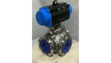 Pneumatic Flanged T-type and L-type Three-Way Ball Valve