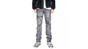 Fashion Custom Patterned Printed Men Skinny Fit Stacked Jeans for Man Pants1