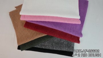 Hot sale cheap price soft hand felling wholesale knitting textiles Polyester Rayon Hacci wide rib  brushed Fabric1