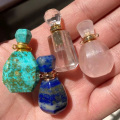 1pcs Natural Stone Connector Charms Semi-precious Stone perfume Bottle Double Hole for Nacklace Accessories Jewelry Making DIY
