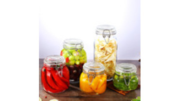 Bulk Kitchen Empty Clear Airtight Jam Sauce Canisters Caviar Sugar Container Storage Glass Jar With Hinged Lids1
