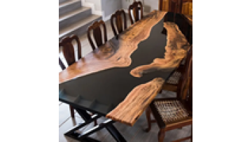 Factory Price cheap price luxury outdoor furniture custom river epoxy wood restaurant dining resin table1