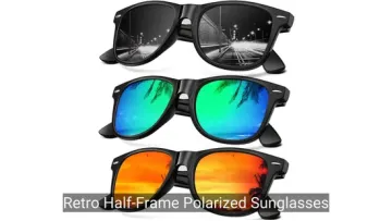 Retro Half-Frame Polarized Sunglasses for Men Outdoor Driving1