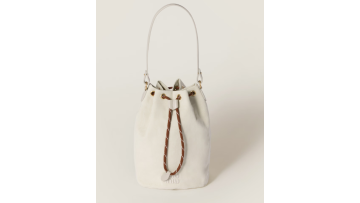 White Leather Bucket Bag