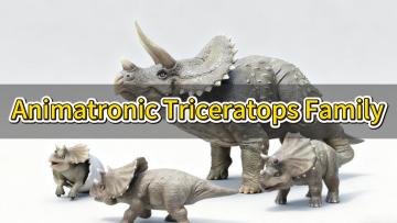 Animatronic Triceratops Family