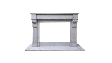 Personalized Carrara Marble Fireplace Mantel in Custom Sizes