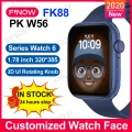 Finow FK88 PK Iwo 13 W56 Smartwatch 2020 1.78 inch 320*385 3D Watch Face hey Siri Bluetooth Call FK88 Smart Watch Series 6