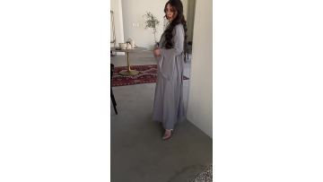 Elegant Ruffle Sleeve Open Kimono Abaya