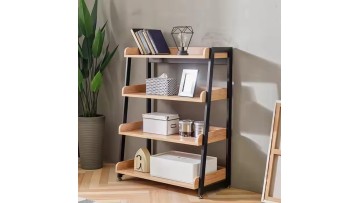 PLS-16 Nordic Industrial 4-Tier Ladder Bookshelf with E1 Particle Board Design