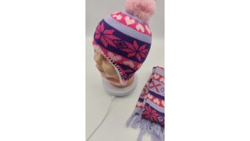 CF-T-0038 knitted beanie scarf set (2)