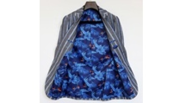 Men's Wool Strip Fabric Blazer with Printed Lining Fashion Design Plus Size Customized Pictures Latest Technology1