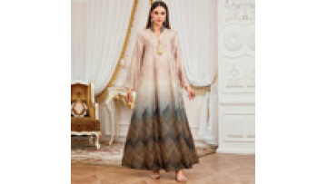 Dubai Floral Print Abayas Tassel Dresses for Women Gala Caftan Ombre Design Marocain Femme Eid Abaya1