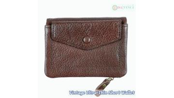 Vintage Genuine Leather Ultra-Thin Short Wallet
