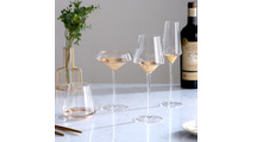 SNW Custom Handmade Leadfree Crystal Electroplated Golden Bottom Wine Glass Set1
