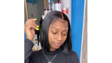 Indian Hair Raw Unprocessed Virgin Human Hair Lace Frontals Small Knots Hair Bob Wigs Short Bob Lace Front Wig1