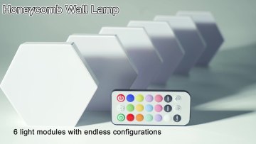 Design Hexagon Lights Nano Hexagon Work Light Honeycomb Wall Lamp Best Quality Modern LED 30 Plastic White 80 ABS Remote Control1