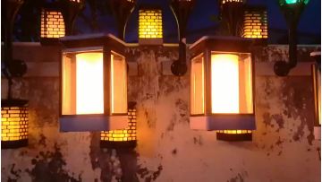 Elegant Solar Led 99L Portable Rechargeable Vivid Flame Clip Hanging Table Lantern Garden Outdoor Gate Security Night Wall Light1