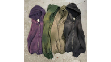 Wholesale Custom French Terry Cotton Front Zipper Design Blank Vintage Distressed Acid Wash Hoodies for Men1