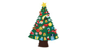 Hot sale felt christmas tree with Stickers Ornaments for kids DIY1