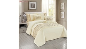 Luxury Woven Plain Dyed Egyptian Cotton Sateen Embroidery Pintuck Bedding Duvet Cover Set1