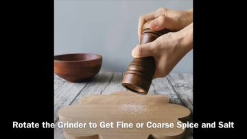 Customized Logo Wood Salt Spices Grinder Pepper Mill1