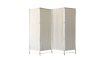 Wholesale Customizable Non-Transparent Fabric 4 Panel White Room Divider Folding Screen1