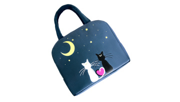 Fashion cartoon couple kitten portable student lunch bag ice bag Cake cooler bag1