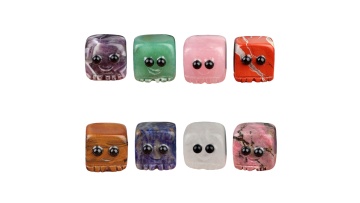 Gemstone Cube block Spirit 20mm Handmade Craved Or