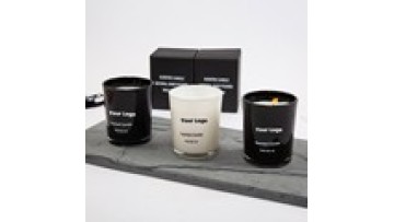 Black White Wholesale Custom Logo Empty Luxury Glass Candle Container Vela Small Unique Candle Jar with Packaging1