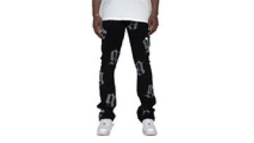 Streetstyle Easy To Match Fashionable Apparel Black Embroidery Jeans Wide Leg Men Designer Jeans1