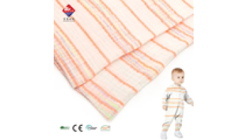 High Quality Breathable 97.7% Cotton 2.3% Polyester Soft Woven Stripe Yarn Dyed Fabric for Kids Garment1