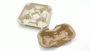 Biodegradable 2-Cup Holder Molded Pulp