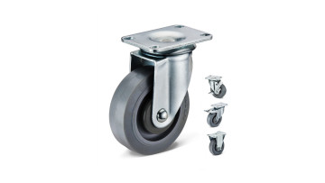 Grey Rubber Castor Wheel