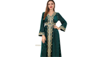 Elegant Velvet Abaya Modest Pattern Moroccan Robe Gamis Muslim Women's Embroidered Arab Gown for Dubai Muslims1