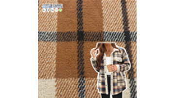 Stock 400gsm Plaid Fleece Jacket Fabric 100% Polyester Single Printed Fleece Knitted for Winter Garment1
