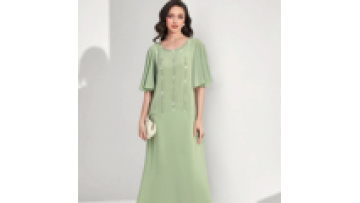 Most Popular Best Selling Islamic Chiffon Abaya Round Neck Short Special Sleeves Diamonds Design Aabaya Woman1