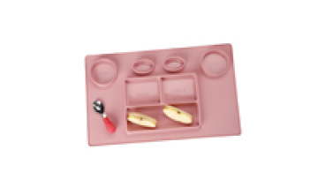 Silicone Baby Plate With Suction Feeding Placemat Set Food Feeding baby plate for Children1