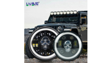 HJG 7 Inch Led Headlight Halo Lights Dual Color Yellow White 30w 7 Inch Round Motorcycle Lights For Jeeps Universal Car1