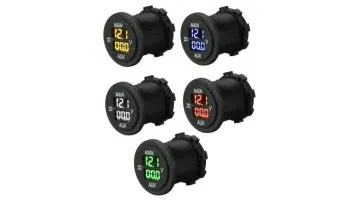 12V 24V Aux Main Dual LED Digital Dual Voltmeter Voltage Gauge Battery Monitor Panel1
