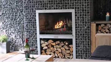 Gabion fireplace