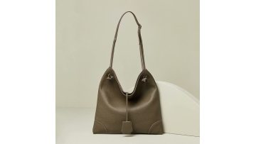 Women's black leather tote bag