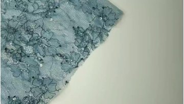 2020 Hot Blue Lace Sequined Fabric Women's Dress Style Bridal Lace Fabrics1