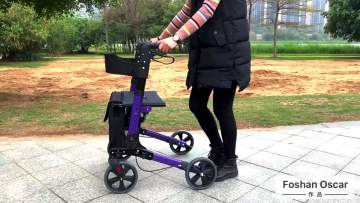 Adjustable Aluminum Double Folding Rollator Walking Aids for older people and disable TRA011