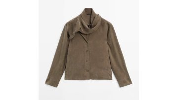 Women's elegant and temperament with scarf collar long sleeved shirt